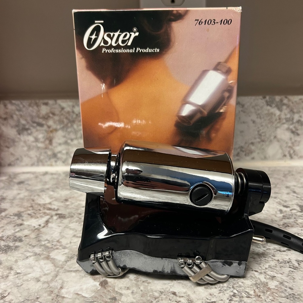 Oster Stim-U-Lax Massager Model 103 Silver Black Professional Handheld 76103-100